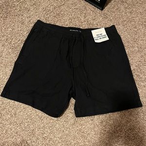 Abercrombie black linen shorts
